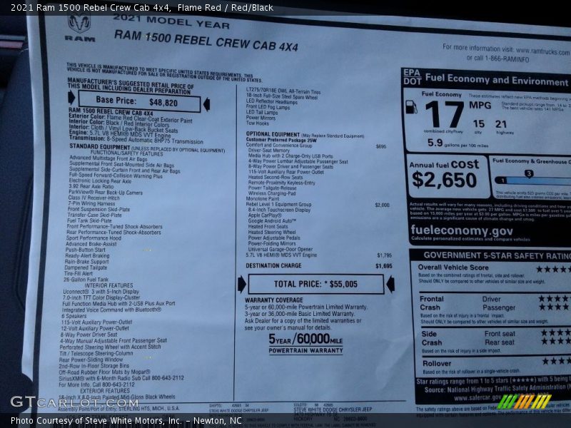 Flame Red / Red/Black 2021 Ram 1500 Rebel Crew Cab 4x4