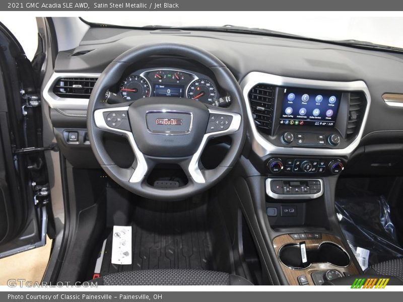 Satin Steel Metallic / Jet Black 2021 GMC Acadia SLE AWD