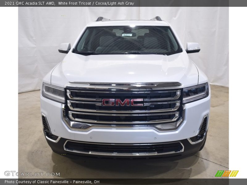 White Frost Tricoat / Cocoa/Light Ash Gray 2021 GMC Acadia SLT AWD