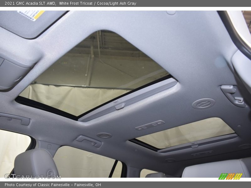 White Frost Tricoat / Cocoa/Light Ash Gray 2021 GMC Acadia SLT AWD