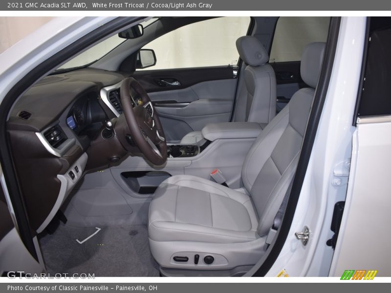 White Frost Tricoat / Cocoa/Light Ash Gray 2021 GMC Acadia SLT AWD