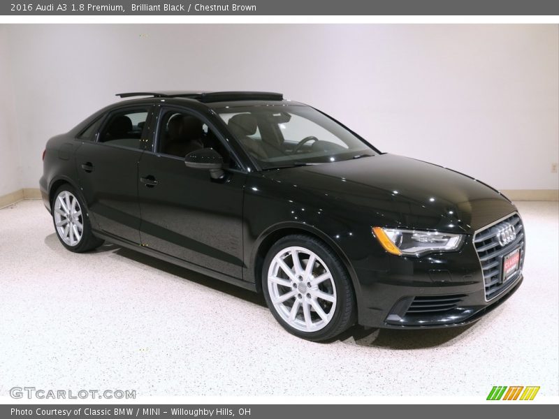 Brilliant Black / Chestnut Brown 2016 Audi A3 1.8 Premium