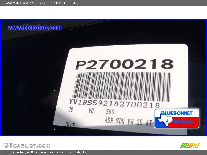 Magic Blue Metallic / Taupe 2008 Volvo S60 2.5T