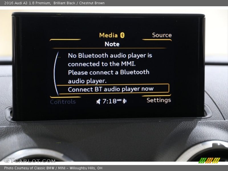 Brilliant Black / Chestnut Brown 2016 Audi A3 1.8 Premium