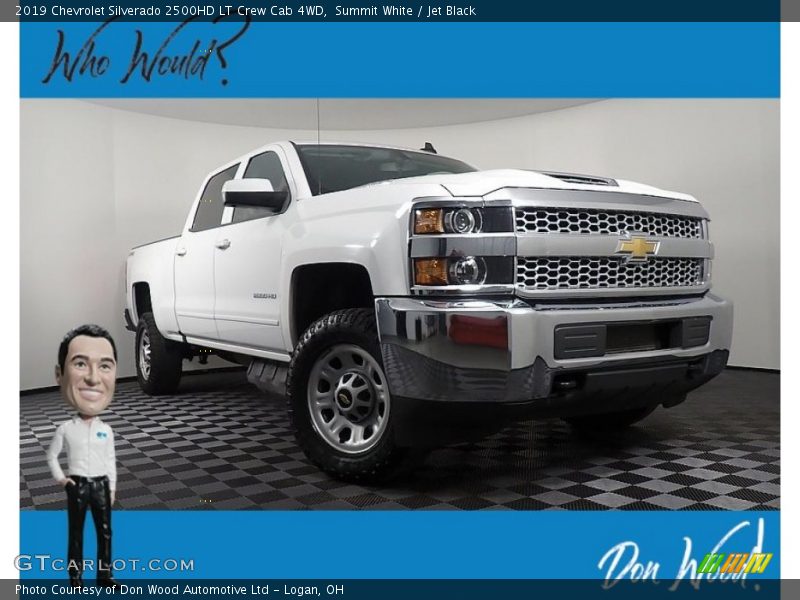 Summit White / Jet Black 2019 Chevrolet Silverado 2500HD LT Crew Cab 4WD