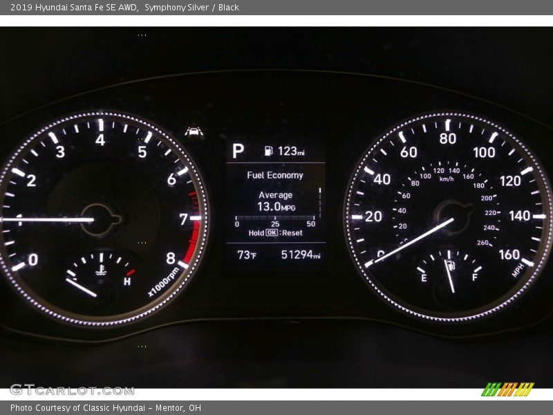 Symphony Silver / Black 2019 Hyundai Santa Fe SE AWD