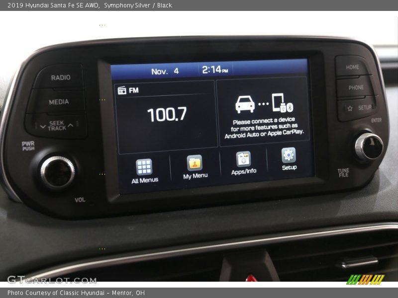 Symphony Silver / Black 2019 Hyundai Santa Fe SE AWD