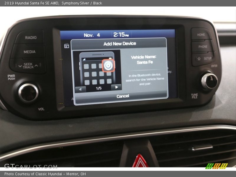 Symphony Silver / Black 2019 Hyundai Santa Fe SE AWD