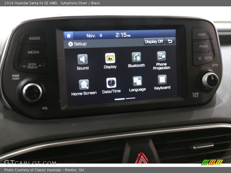 Symphony Silver / Black 2019 Hyundai Santa Fe SE AWD