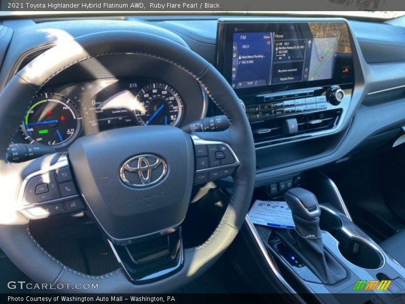 Ruby Flare Pearl / Black 2021 Toyota Highlander Hybrid Platinum AWD