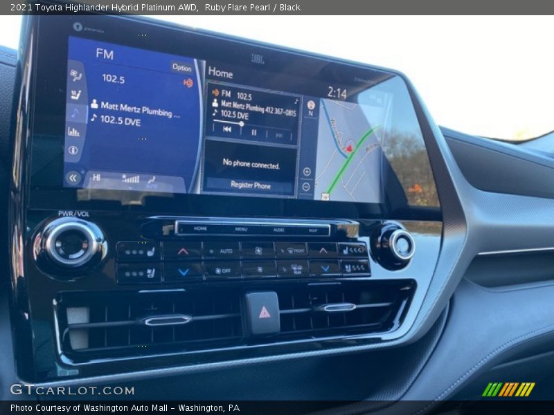Ruby Flare Pearl / Black 2021 Toyota Highlander Hybrid Platinum AWD