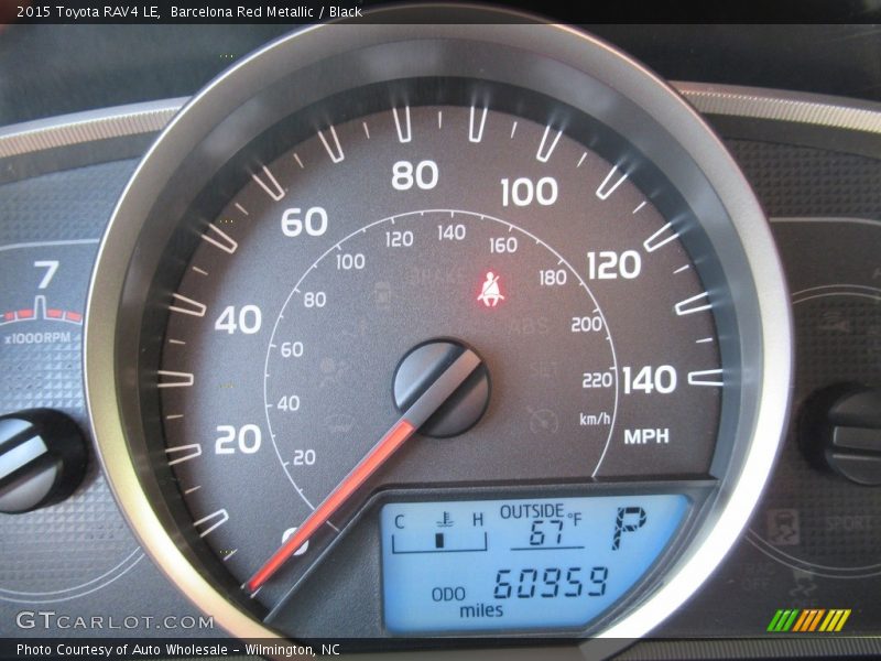 Barcelona Red Metallic / Black 2015 Toyota RAV4 LE