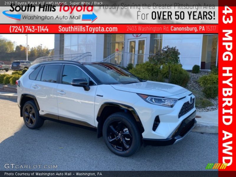 Super White / Black 2021 Toyota RAV4 XLE AWD Hybrid