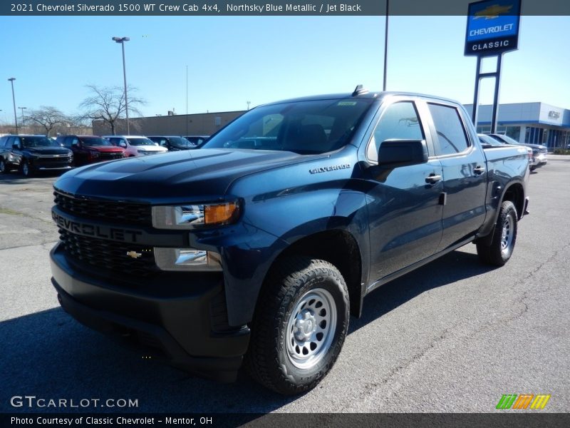 Northsky Blue Metallic / Jet Black 2021 Chevrolet Silverado 1500 WT Crew Cab 4x4