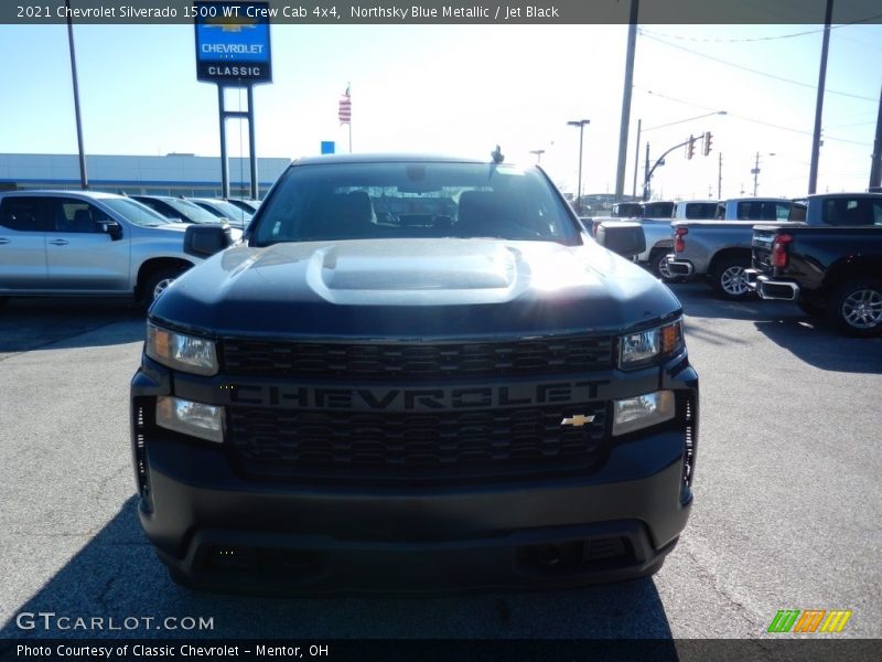 Northsky Blue Metallic / Jet Black 2021 Chevrolet Silverado 1500 WT Crew Cab 4x4