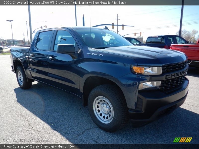 Northsky Blue Metallic / Jet Black 2021 Chevrolet Silverado 1500 WT Crew Cab 4x4