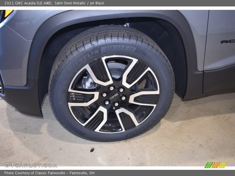 Satin Steel Metallic / Jet Black 2021 GMC Acadia SLE AWD