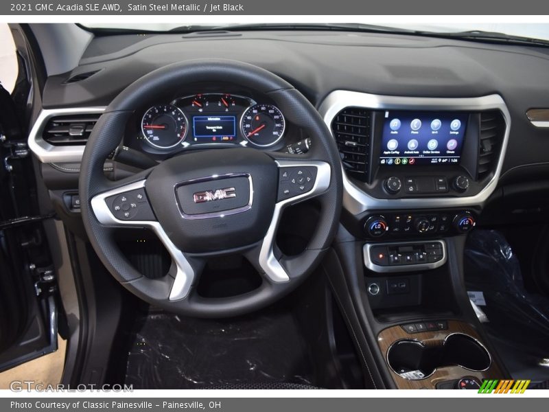 Satin Steel Metallic / Jet Black 2021 GMC Acadia SLE AWD