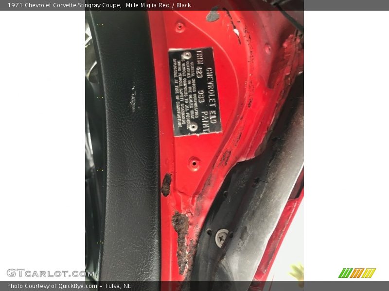 Mille Miglia Red / Black 1971 Chevrolet Corvette Stingray Coupe