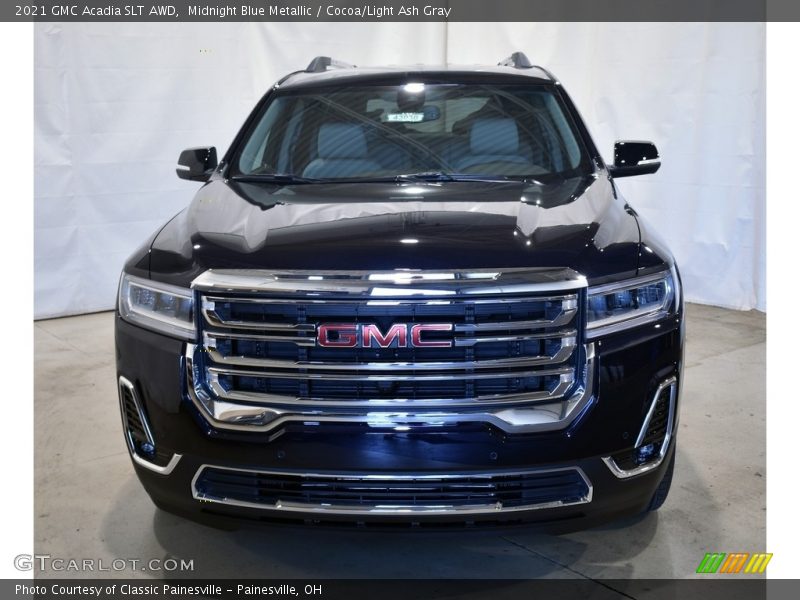 Midnight Blue Metallic / Cocoa/Light Ash Gray 2021 GMC Acadia SLT AWD