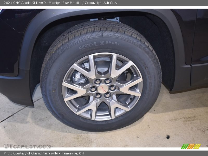 Midnight Blue Metallic / Cocoa/Light Ash Gray 2021 GMC Acadia SLT AWD