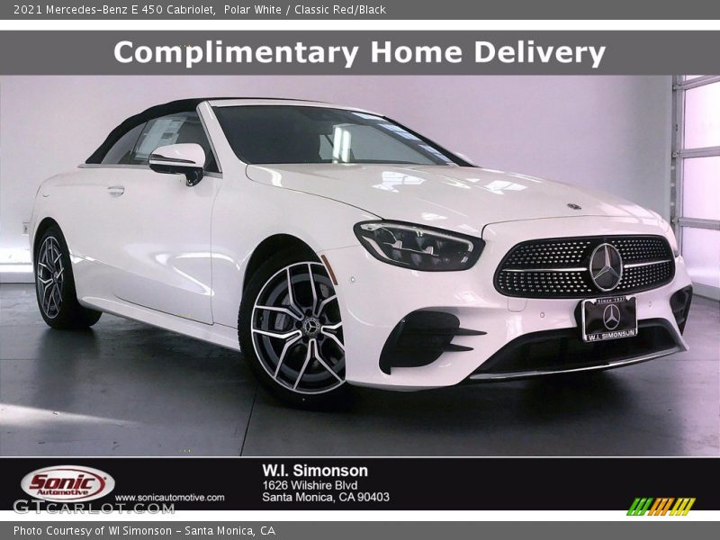 Polar White / Classic Red/Black 2021 Mercedes-Benz E 450 Cabriolet