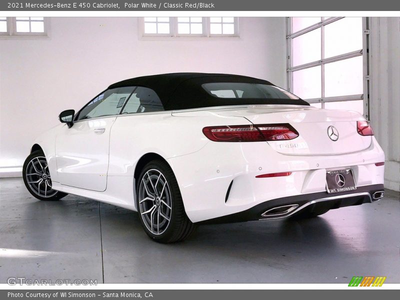 Polar White / Classic Red/Black 2021 Mercedes-Benz E 450 Cabriolet
