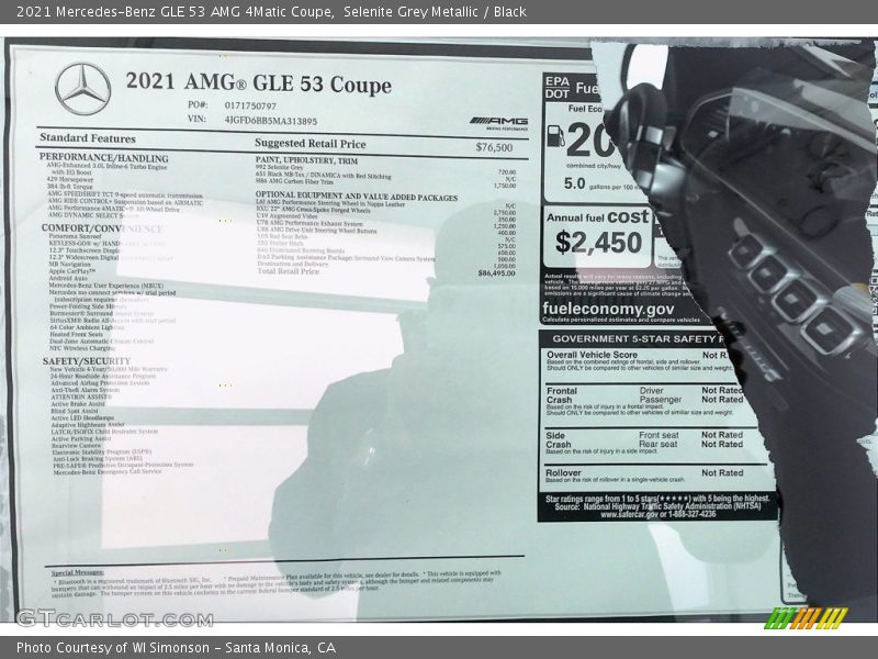 Selenite Grey Metallic / Black 2021 Mercedes-Benz GLE 53 AMG 4Matic Coupe