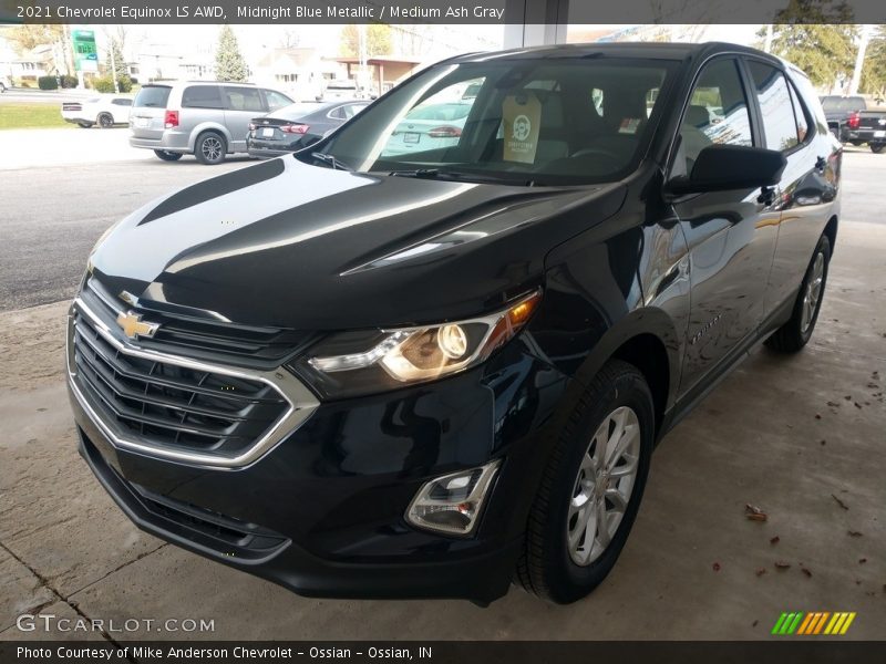 Midnight Blue Metallic / Medium Ash Gray 2021 Chevrolet Equinox LS AWD