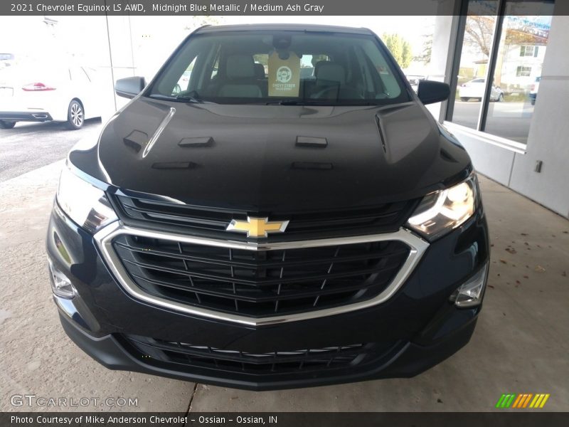 Midnight Blue Metallic / Medium Ash Gray 2021 Chevrolet Equinox LS AWD