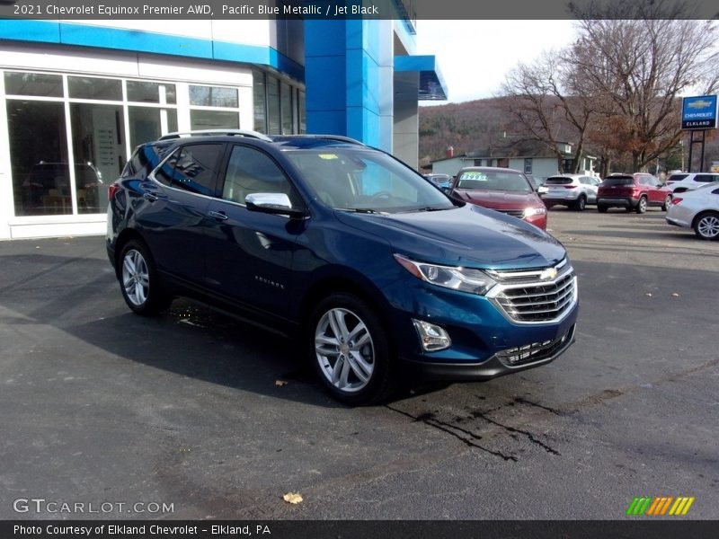 Pacific Blue Metallic / Jet Black 2021 Chevrolet Equinox Premier AWD
