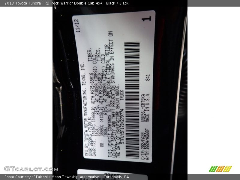 Black / Black 2013 Toyota Tundra TRD Rock Warrior Double Cab 4x4