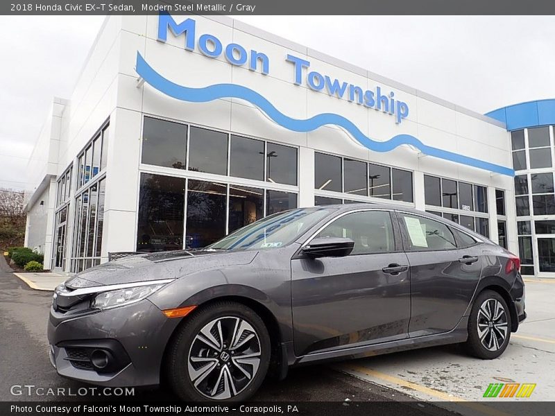 Modern Steel Metallic / Gray 2018 Honda Civic EX-T Sedan