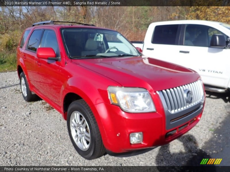 Sangria Red Metallic / Stone 2010 Mercury Mariner V6 Premier 4WD