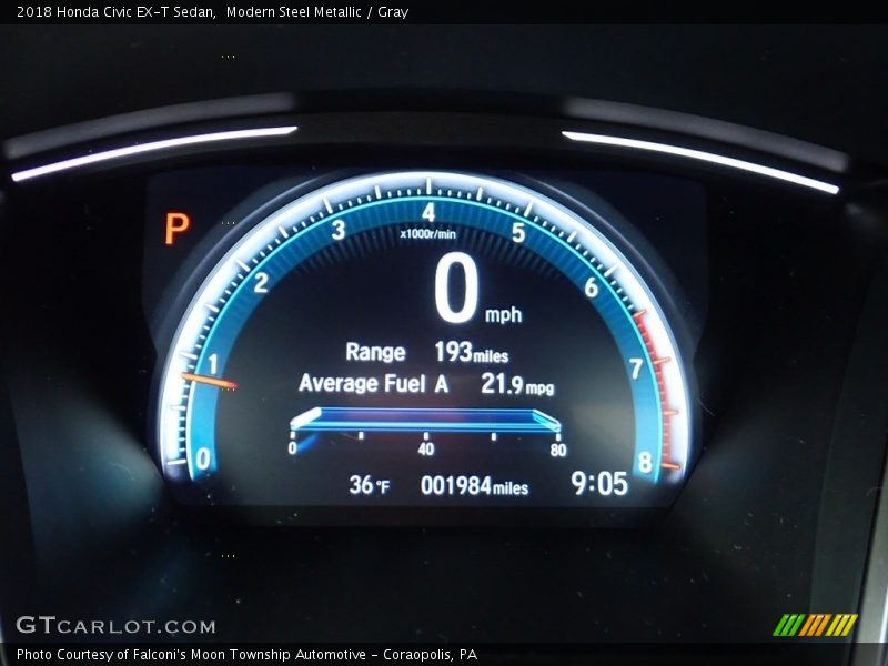 Modern Steel Metallic / Gray 2018 Honda Civic EX-T Sedan