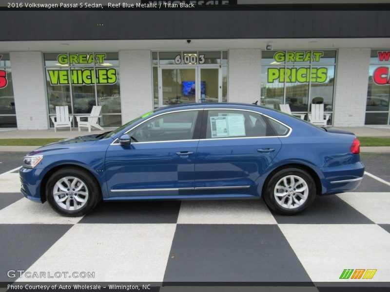 Reef Blue Metallic / Titan Black 2016 Volkswagen Passat S Sedan