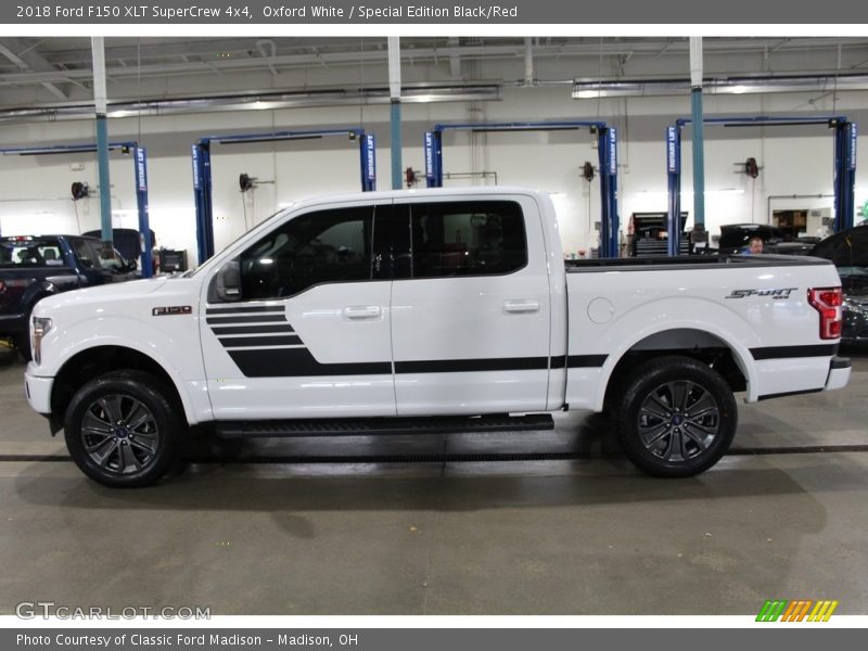 Oxford White / Special Edition Black/Red 2018 Ford F150 XLT SuperCrew 4x4
