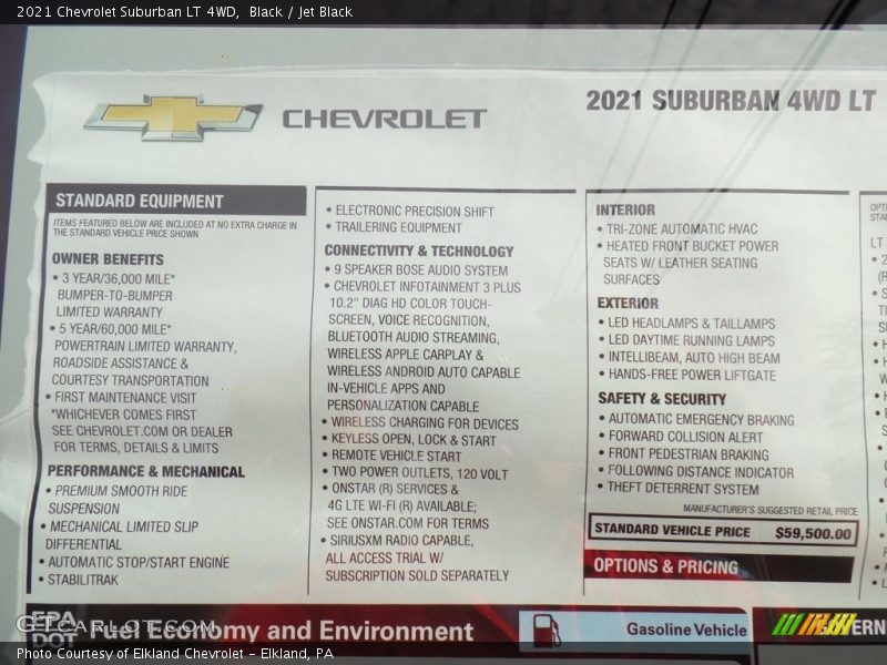 Black / Jet Black 2021 Chevrolet Suburban LT 4WD