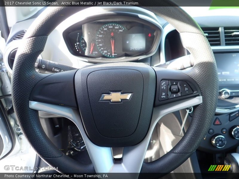 Arctic Blue Metallic / Jet Black/Dark Titanium 2017 Chevrolet Sonic LS Sedan