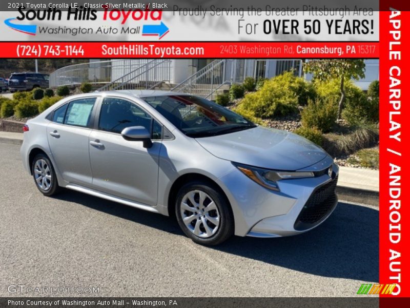 Classic Silver Metallic / Black 2021 Toyota Corolla LE