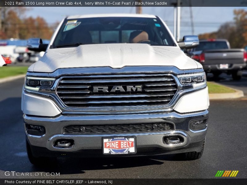 Ivory White Tri-Coat Pearl / Black/New Saddle 2021 Ram 1500 Long Horn Crew Cab 4x4
