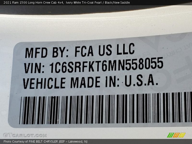 Ivory White Tri-Coat Pearl / Black/New Saddle 2021 Ram 1500 Long Horn Crew Cab 4x4