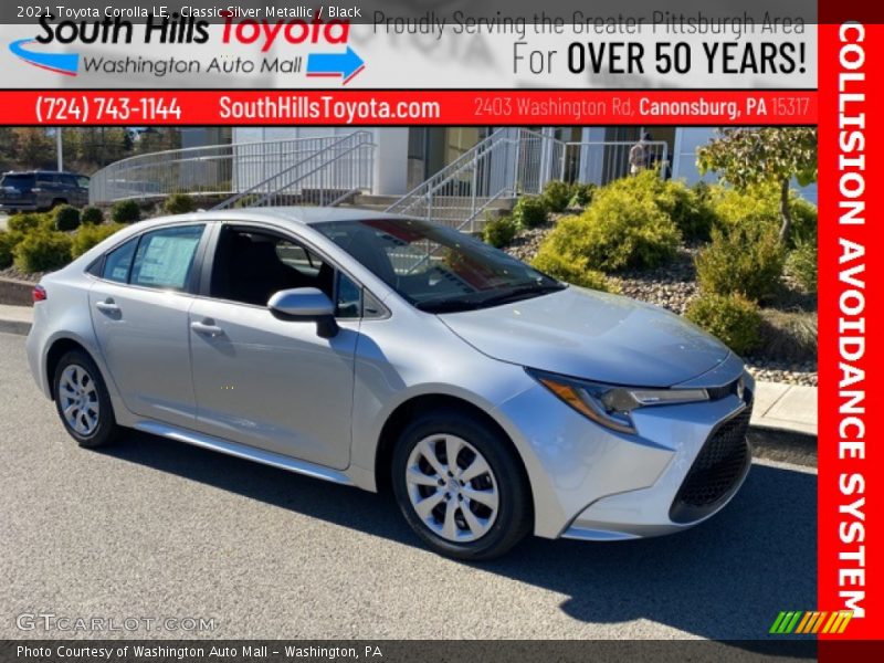 Classic Silver Metallic / Black 2021 Toyota Corolla LE