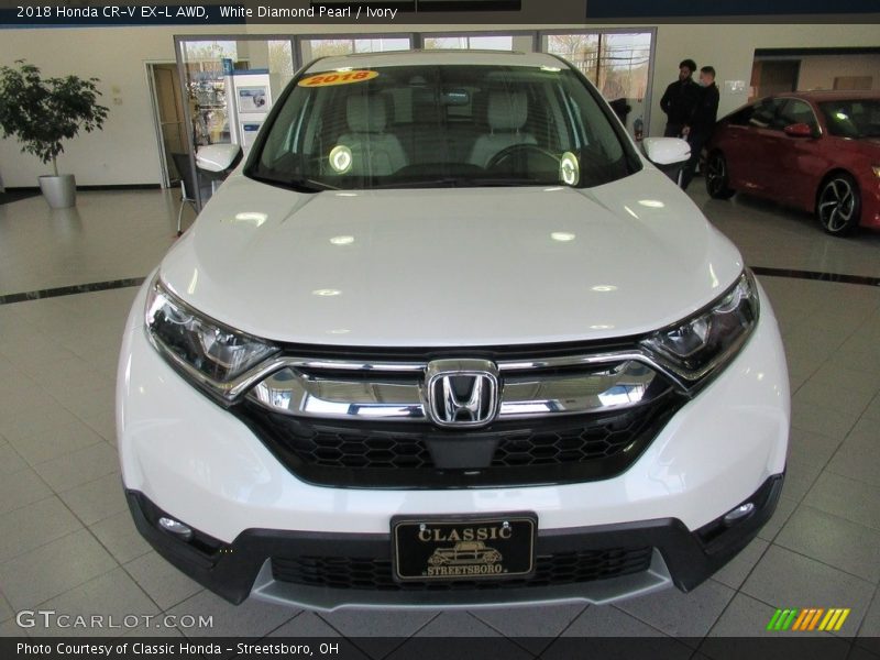 White Diamond Pearl / Ivory 2018 Honda CR-V EX-L AWD