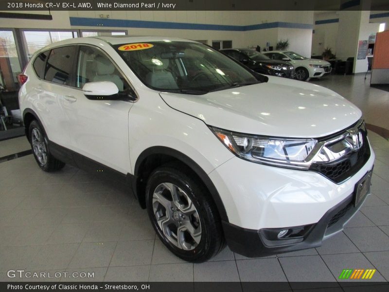 White Diamond Pearl / Ivory 2018 Honda CR-V EX-L AWD