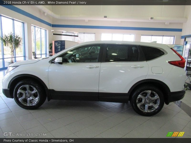 White Diamond Pearl / Ivory 2018 Honda CR-V EX-L AWD