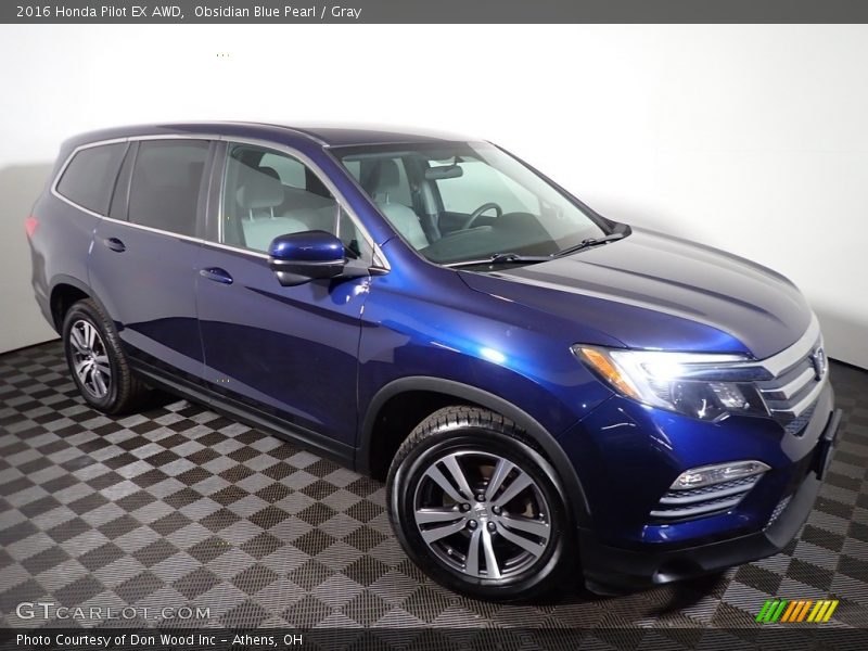 Obsidian Blue Pearl / Gray 2016 Honda Pilot EX AWD