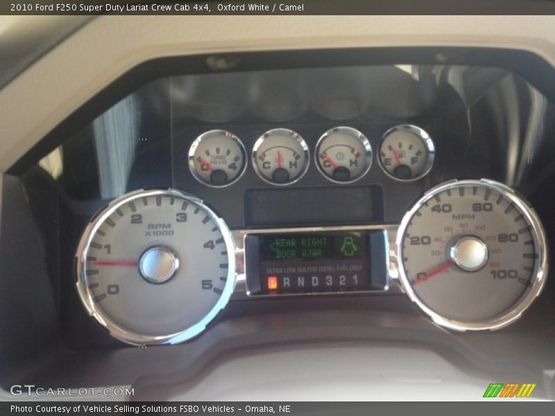 Oxford White / Camel 2010 Ford F250 Super Duty Lariat Crew Cab 4x4