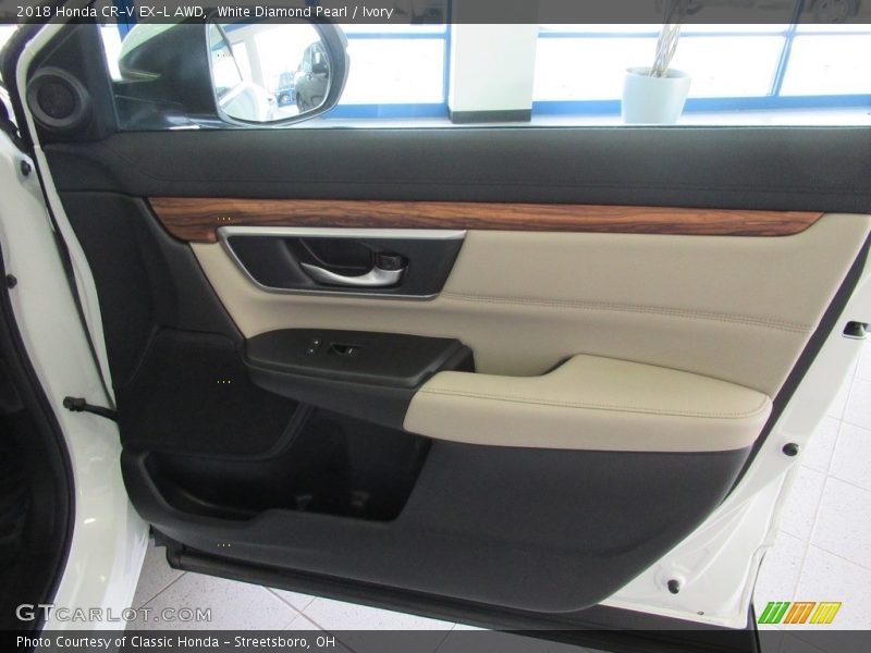 White Diamond Pearl / Ivory 2018 Honda CR-V EX-L AWD