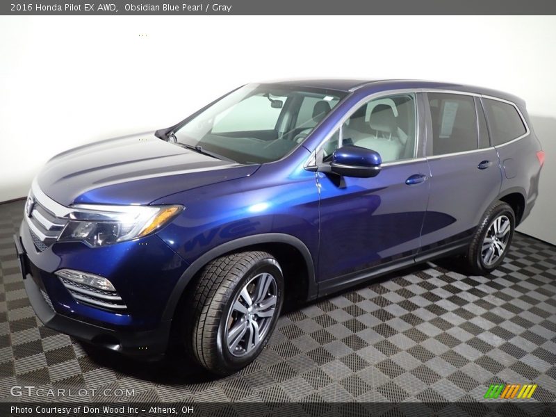 Obsidian Blue Pearl / Gray 2016 Honda Pilot EX AWD